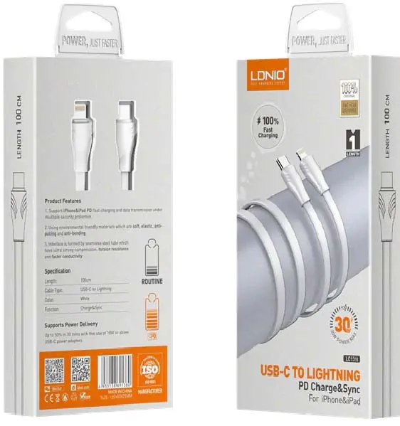 Usb-C To Lightning Cable – 3-Foot, 30W Fast Charging & Data Sync 1