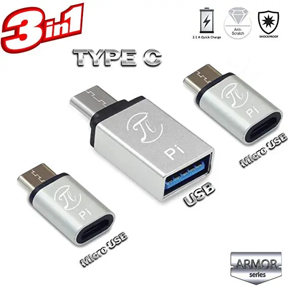 Usb-C To Usb-A Adapter Kit – Includes Otg Cable (C Male To Micro-B Female) 1