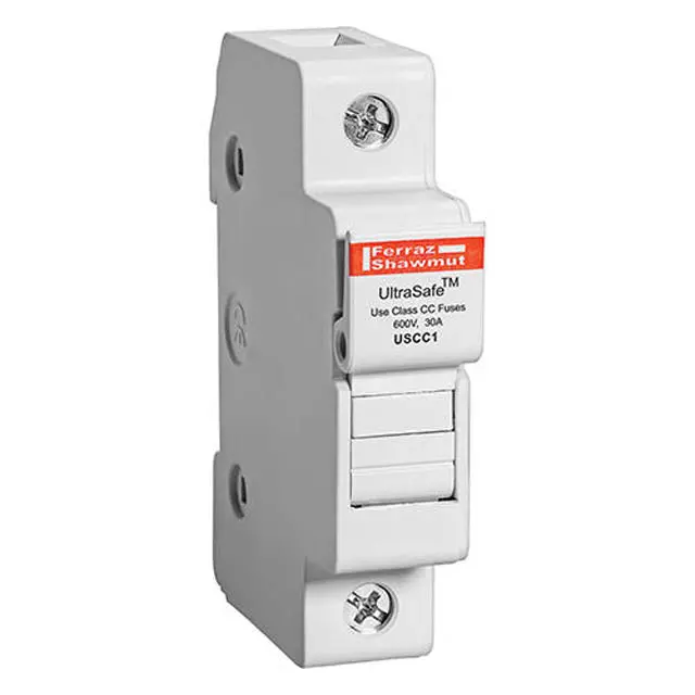 Uscc1 – Single-Pressure-Plate Din-Rail Class Cc Fuse Holder, 30 A / 600 Vac-Dc 1