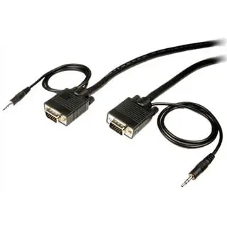Vga Male-To-Male Cable With Audio Support – 25 Ft, In-Wall Rated, Black Jacket, Gold-Plated Connectors 1