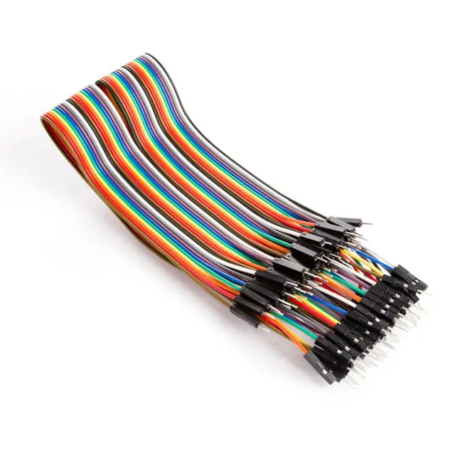 Vma413 40-Pin Flat Ribbon Cable — Male-To-Male, 12", Color-Coded, 22–26 Awg 1