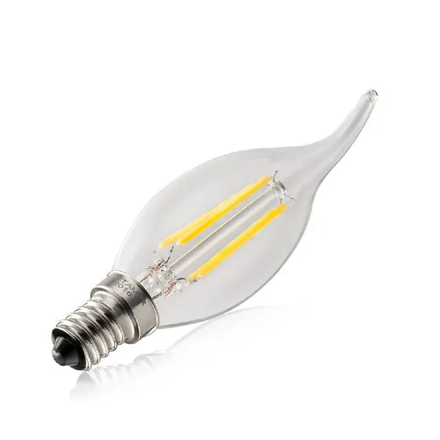 Warm White Dimmable Led Flame-Tip Candle Bulb – C35 Shape, E12 Base, 4W, 120V 1
