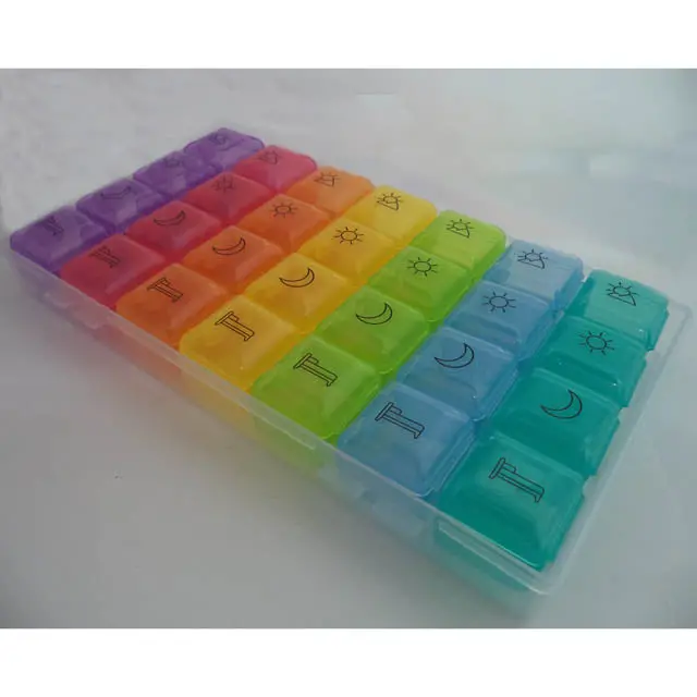 Weekly Pill Organizer With Removable Compartment Trays 1