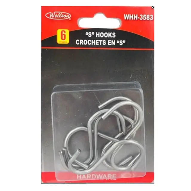 Whh-3583 Standard S-Hook Pack – 6-Piece Assortment For General-Purpose Mounting 1