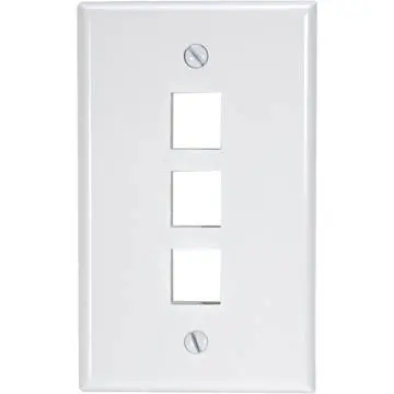 White 3-Port Wall Plate – Low-Profile Mount – Nw-P3-01 1