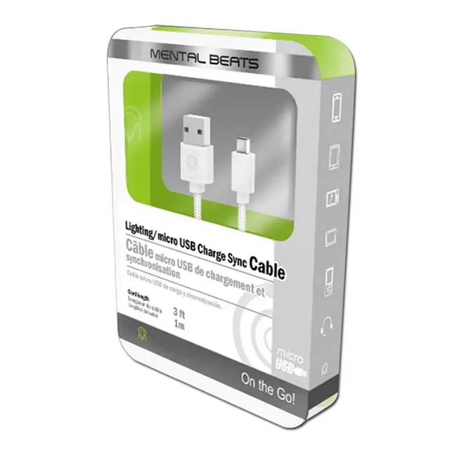 White-And-Black 3-Foot Usb-A To Micro-Usb-B Cable 1