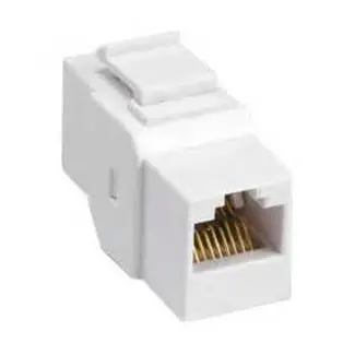 White Cat5E Keystone Coupler – Jack-To-Jack Inline Ethernet Adapter For Wall Plates 1