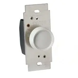 White Decora-Style Rotary Dimmer Switch – 600W, Single-Pole, 120V 1