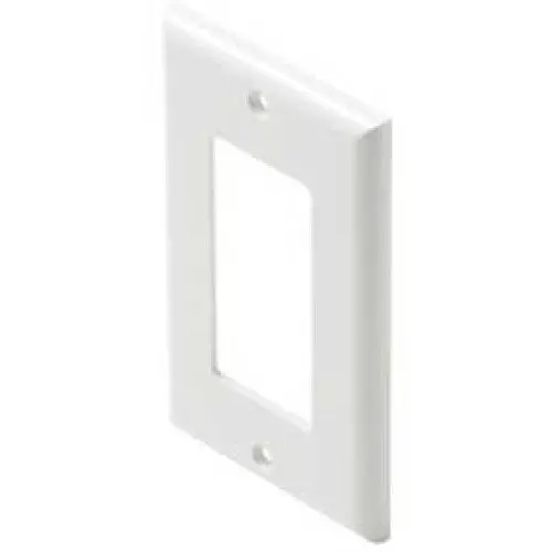White Decora-Style Single-Gang Wall Plate – Plastic, 1-Port Electrical Outlet Cover 1