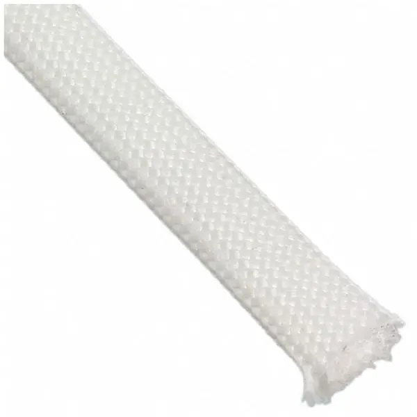 White Fiberglass Expandable Sleeve – 1/4-Inch Nominal Size, 10Ft Length, 600°C Rated 1