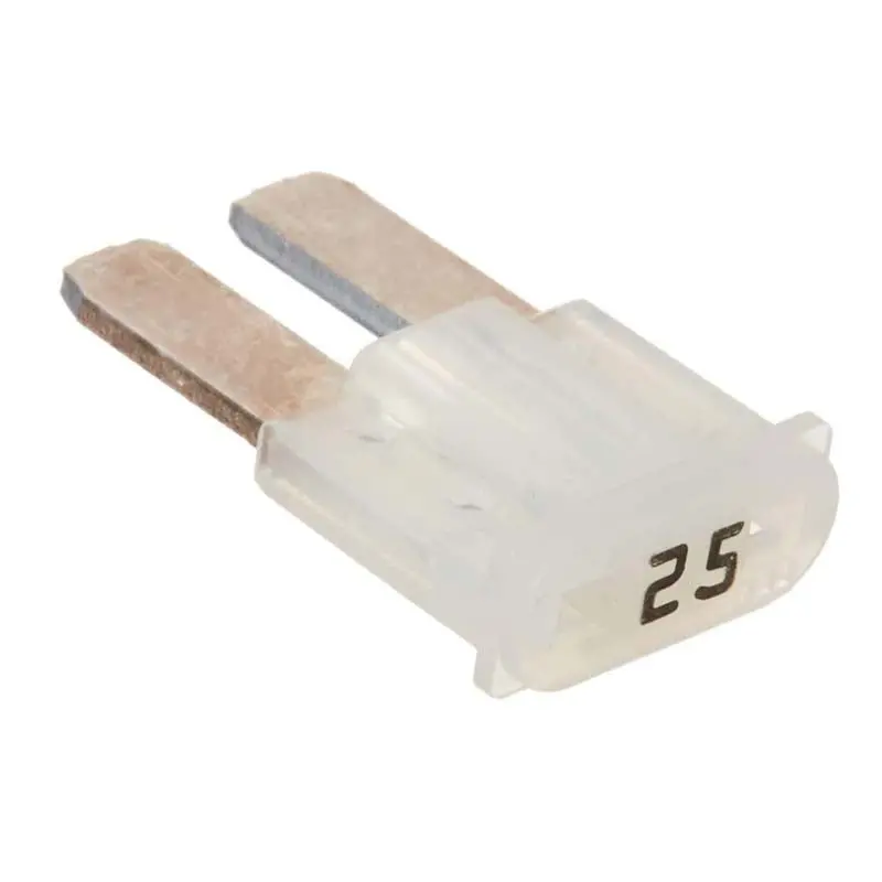 White Micro-Blade Fuse – 25A, 32V Vehicle Electrical System (10-Pack) 1