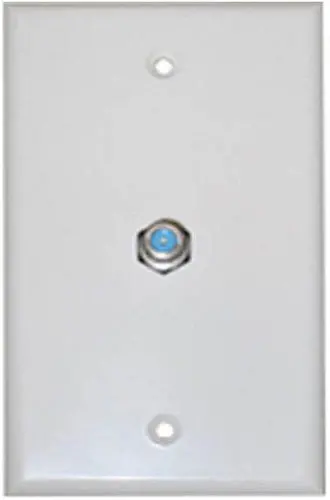 White Plastic Single-Port F-Female Wall Plate (Fplr-Rated) 1