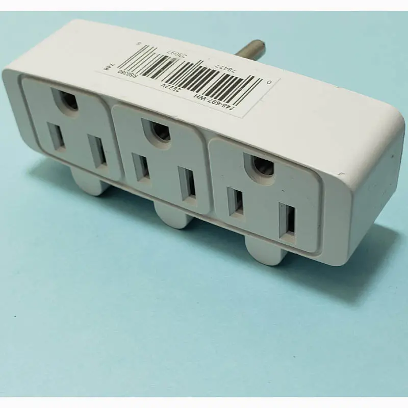 White Triple-Gang Wall Tap – Surface-Mount Electrical Outlet Box 1