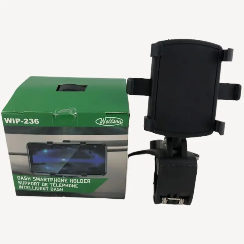 Wip-236 – Dashboard-Mount Phone Holder With Strong Clip Base, Sleek Black Finish 1