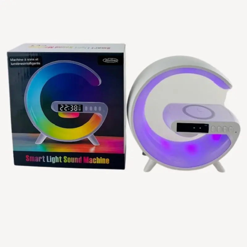 Wlc-010 – Wireless Charging Pad With Built-In Digital Clock, Ambient Light, Soothing Sound Machine, And Bluetooth Audio 1