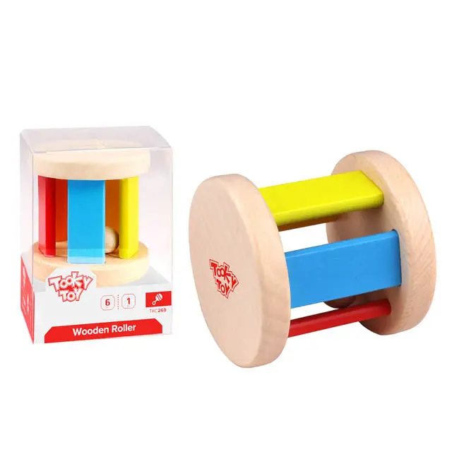 Wooden Rattle Roller Toy – Sensory Development Rolling Activity For Infants 1