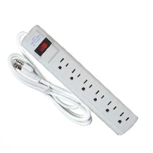 Wpb-10 White 4-Foot Power Strip With 6 Outlets And 300-Joule Surge Protection 1