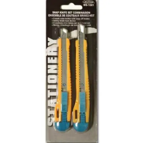 Ws-1081 Self-Loading Utility Knife With Snap-Off Blades – 5-Inch Handle, 2-Pack 1