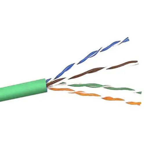 Wsc-3527 — Green Solid Conductor Cat5E Network Cable, Ft4 Compliant, 1000 Ft, Utp, 4-Pair 24 Awg, 350 Mhz 1