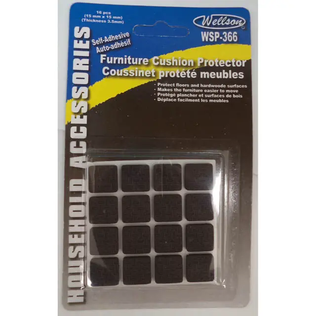 Wsp-366 Adhesive Rubber Square Feet – 15×3Mm, Pack Of 16 For Equipment Stabilization 1