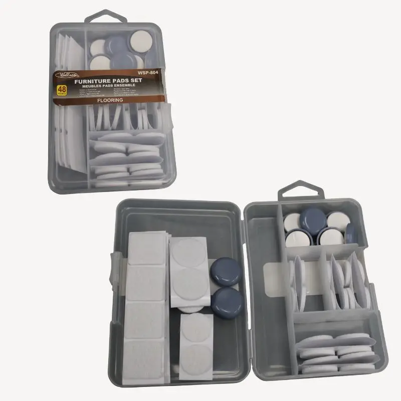 Wsp-804 – 48-Piece Mixed Furniture Foot Pad Set: Rubber And Felt Options In Round & Square Shapes 1