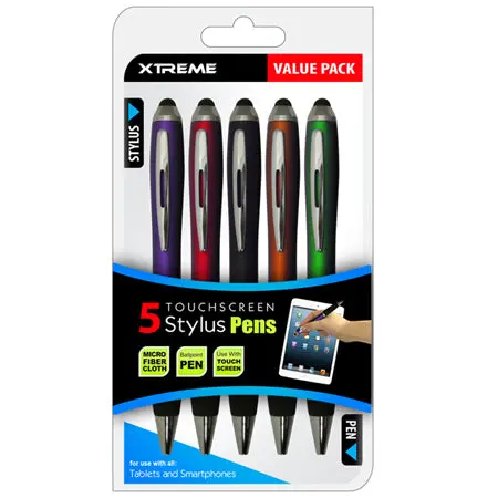 Xsy5-0105-A08 Multi-Color Stylus Pen Set For Tablets And Smartphones (5-Pack) 1