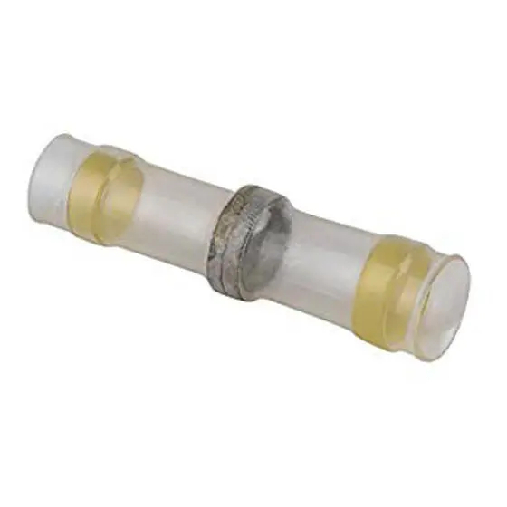 Yellow Heat-Shrink Butt Connector With Solder Ring, 12–10 Awg, Waterproof, Pack Of 10, Model Gqha-1725Aa-10 1