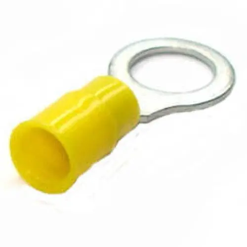 Yellow Ring Terminal – 12–10 Awg, 5/16-Inch Stud Size, Double-Crimp Design (4-Pack) 1