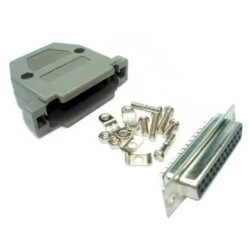 Z-4470 Db25 Female Solder Connector With Grey Plastic Hood And Tin Plating 1