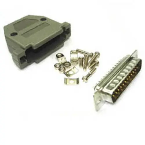 Z-4475 Db25 Male Solder Connector With Grey Plastic Hood And Tin Plating 1
